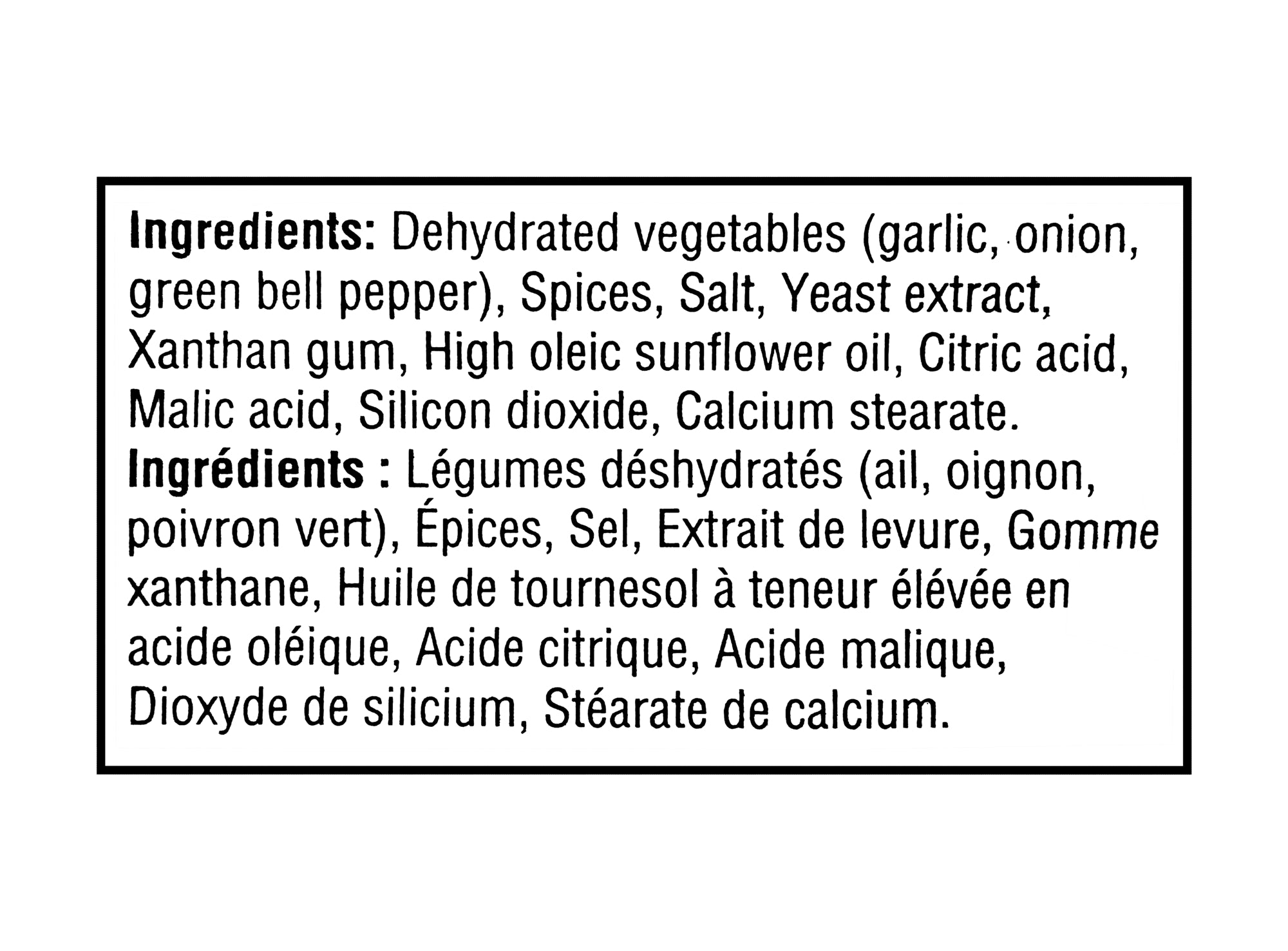 List of ingredients for Club House La Grille Griller's Choice Beef Marinade Mix 28g on a white background