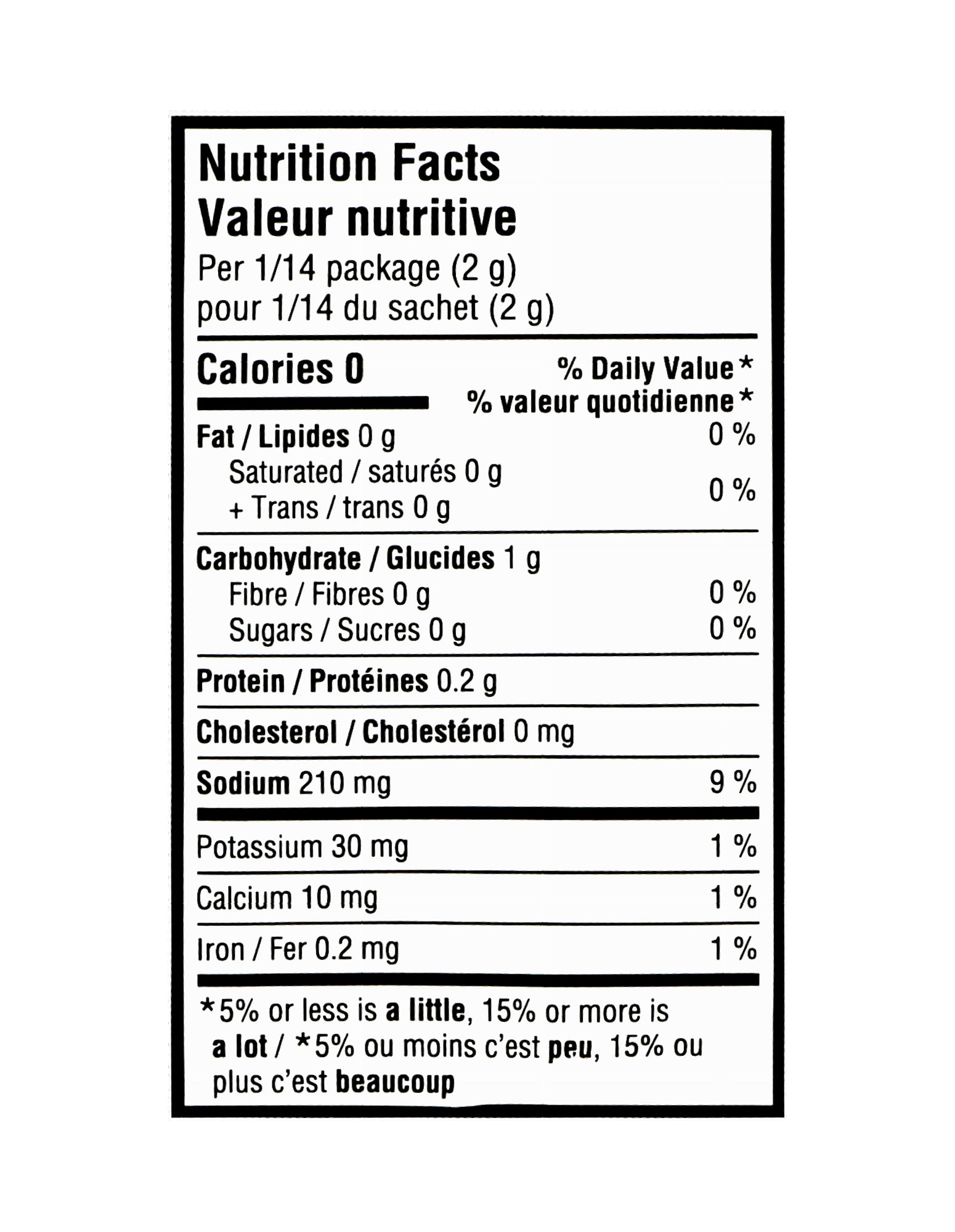 Nutrition facts label for Club House La Grille Griller's Choice Chicken Marinade Mix - 28g with black text on a white background