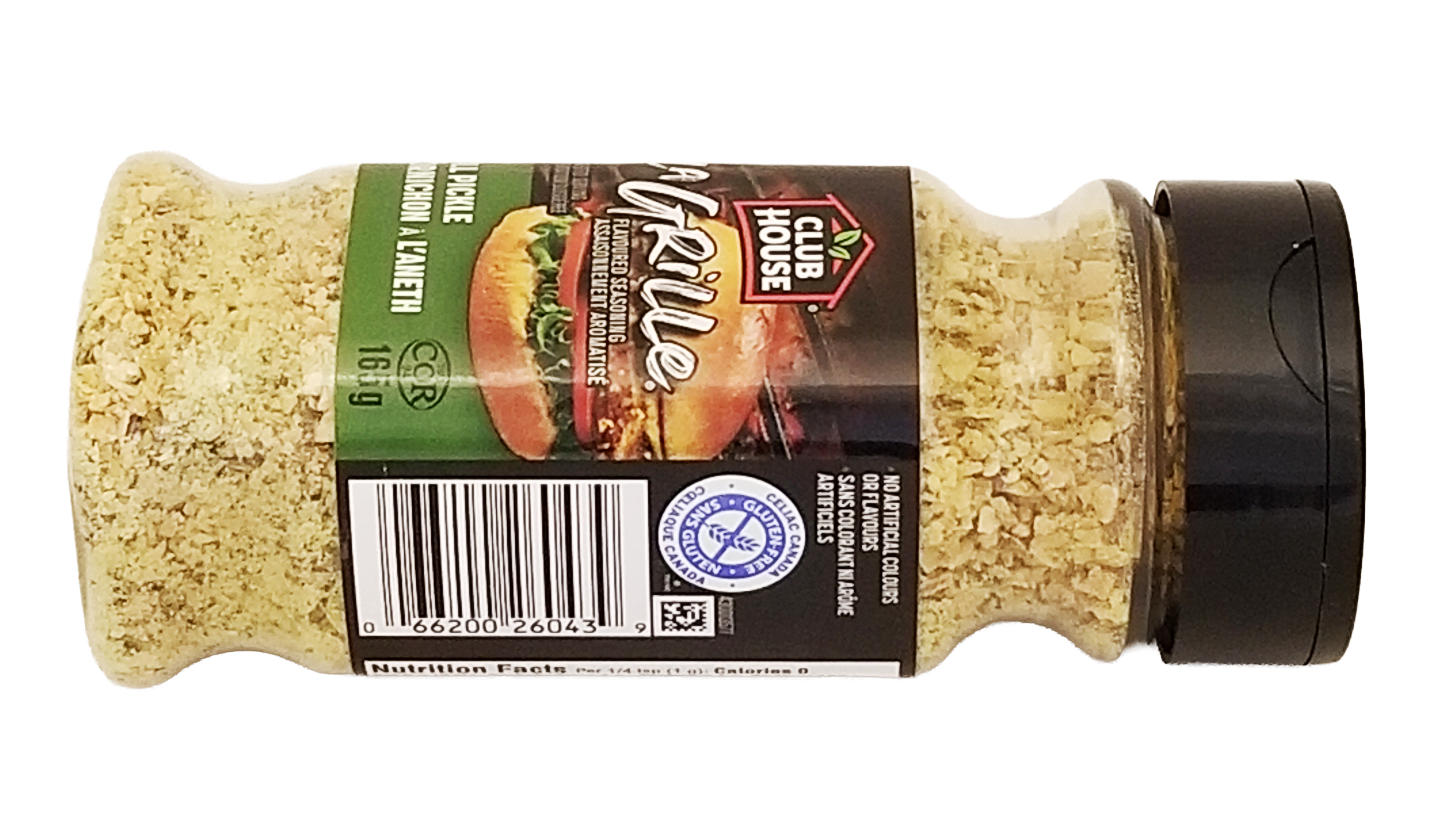 Jar of Club House La Grille Dill Pickle Seasoning with visible label on a white background