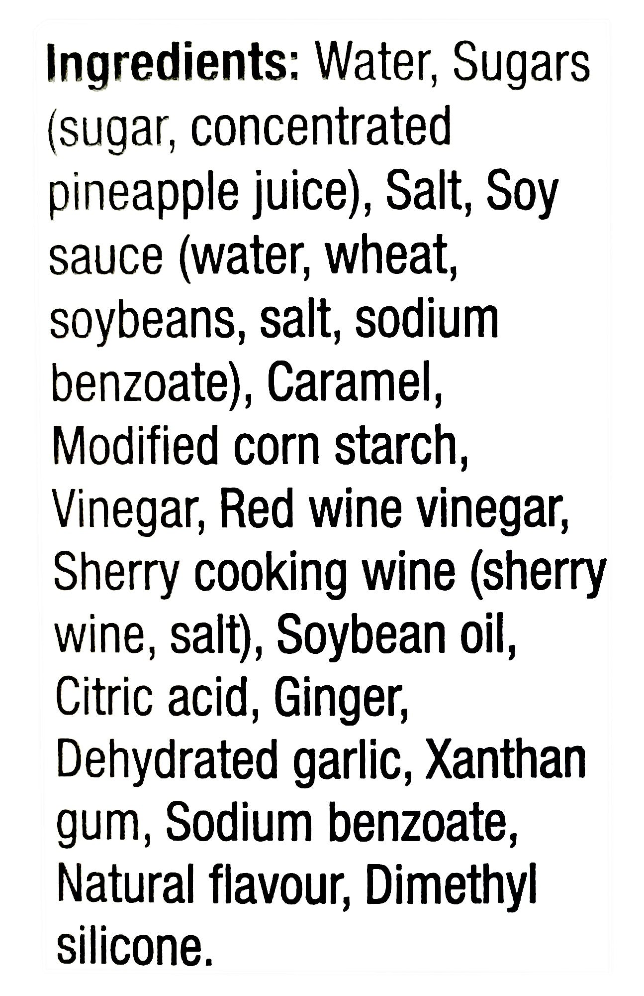 Club House La Grille Teriyaki Marinade 350ml, ingredients label.