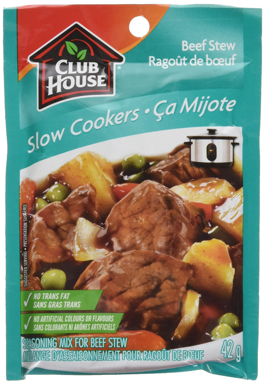Club House Slow Cookers Beef Stew Seasoning Mix, 42g/1.5oz.