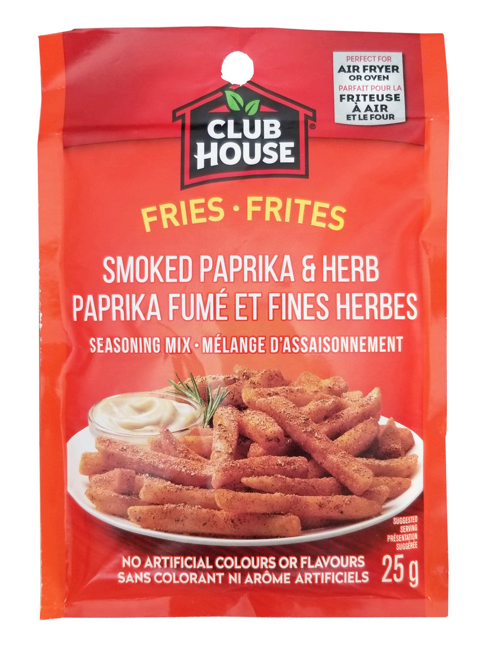 Club House Smoked Paprika & Herb Fries Seasoning Mix, 25g/0.9 oz. Packet Front Side
