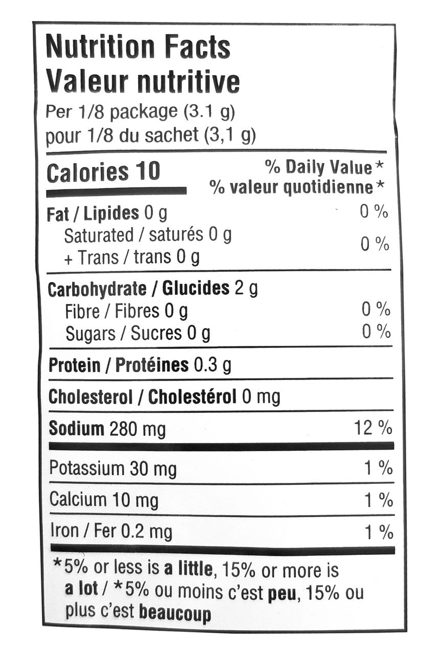 Club House Smoked Paprika & Herb Fries Seasoning Mix, 25g/0.9 oz. Packet Nutrition Facts