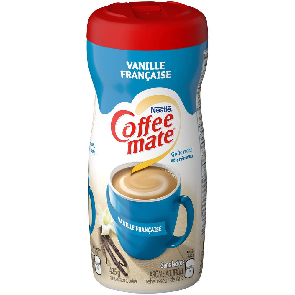 Coffee-Mate Powder French Vanilla, Coffee Whitener – 425g (15 oz) - Left side