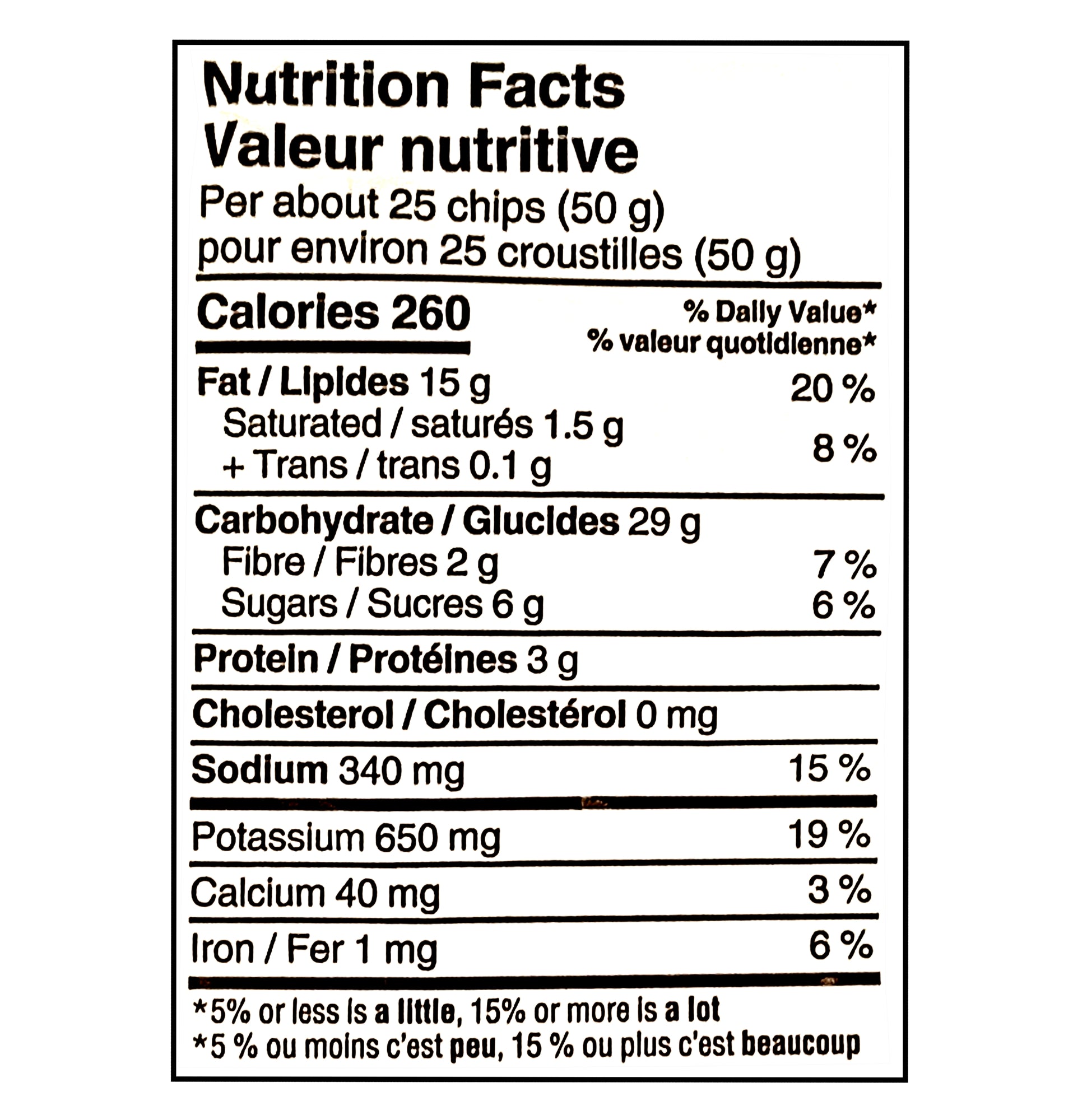 Compliments Extraaa Sour Cream & Bacon Ridged Potato Chips 200g nutrition facts