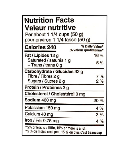 Compliments Salted Party Mix 908 g nutrition facts panel