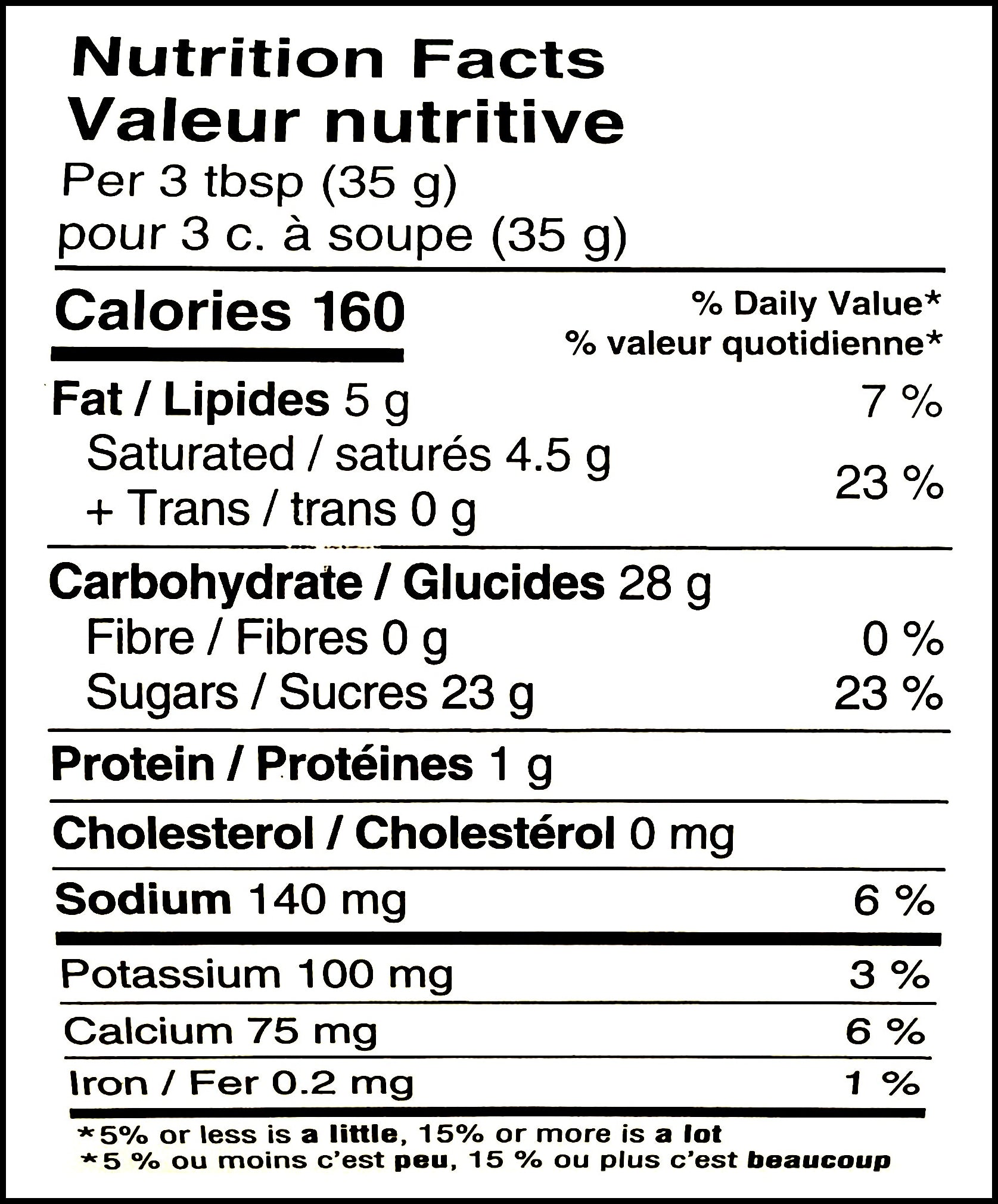 Nutrition facts label of Compliments Candy Cane White Hot Chocolate Mix, 350g/12.3 oz., Tin