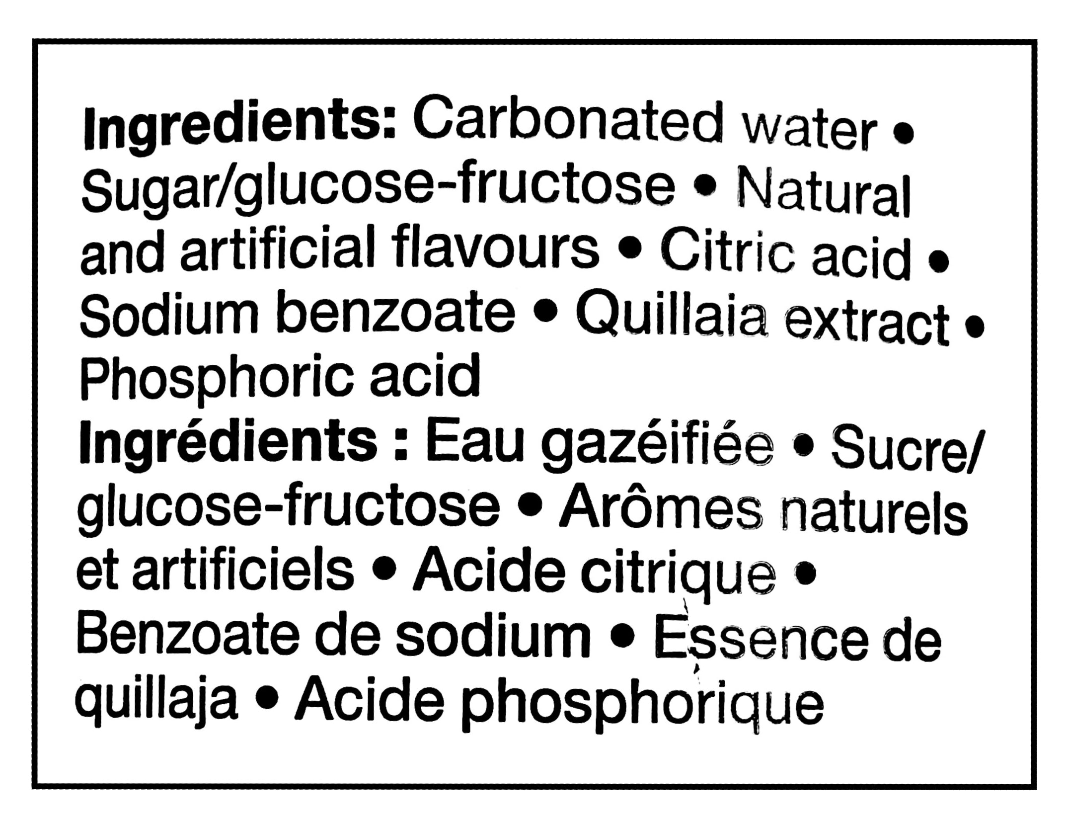 Compliments Soft Drink Clear Cream Soda, 2 Litre/67 fl. oz. Bottle - Ingredients