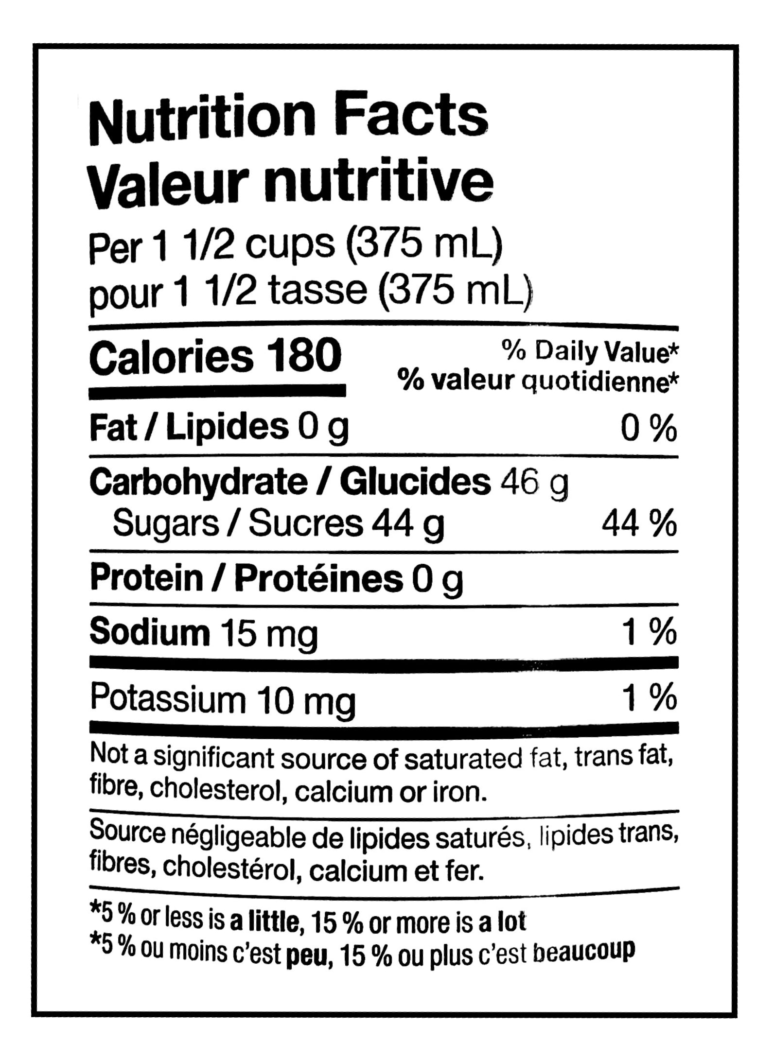 Compliments Soft Drink Clear Cream Soda, 2 Litre/67 fl. oz. Bottle - Nutrition