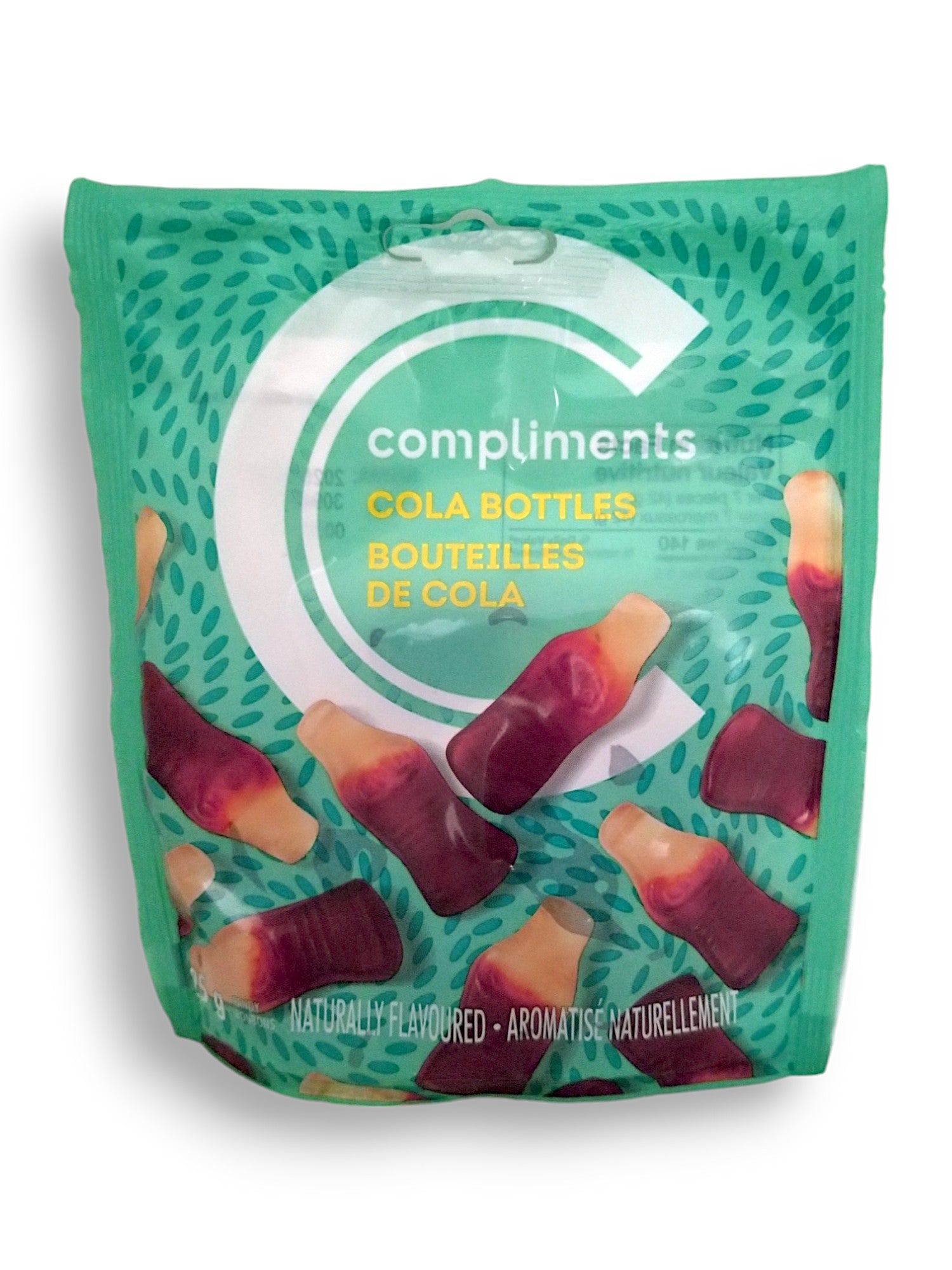 Compliments Coca Cola Gummy Candy, 125g/4.4 oz. Bag, front of bag.