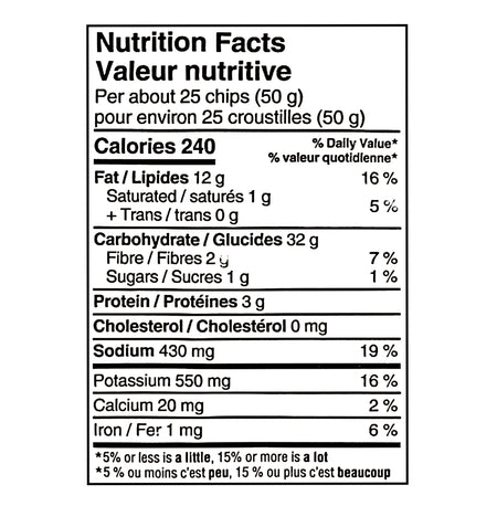 Compliments Extraaa All Dressed Ridged Potato Chips 200g nutrition facts