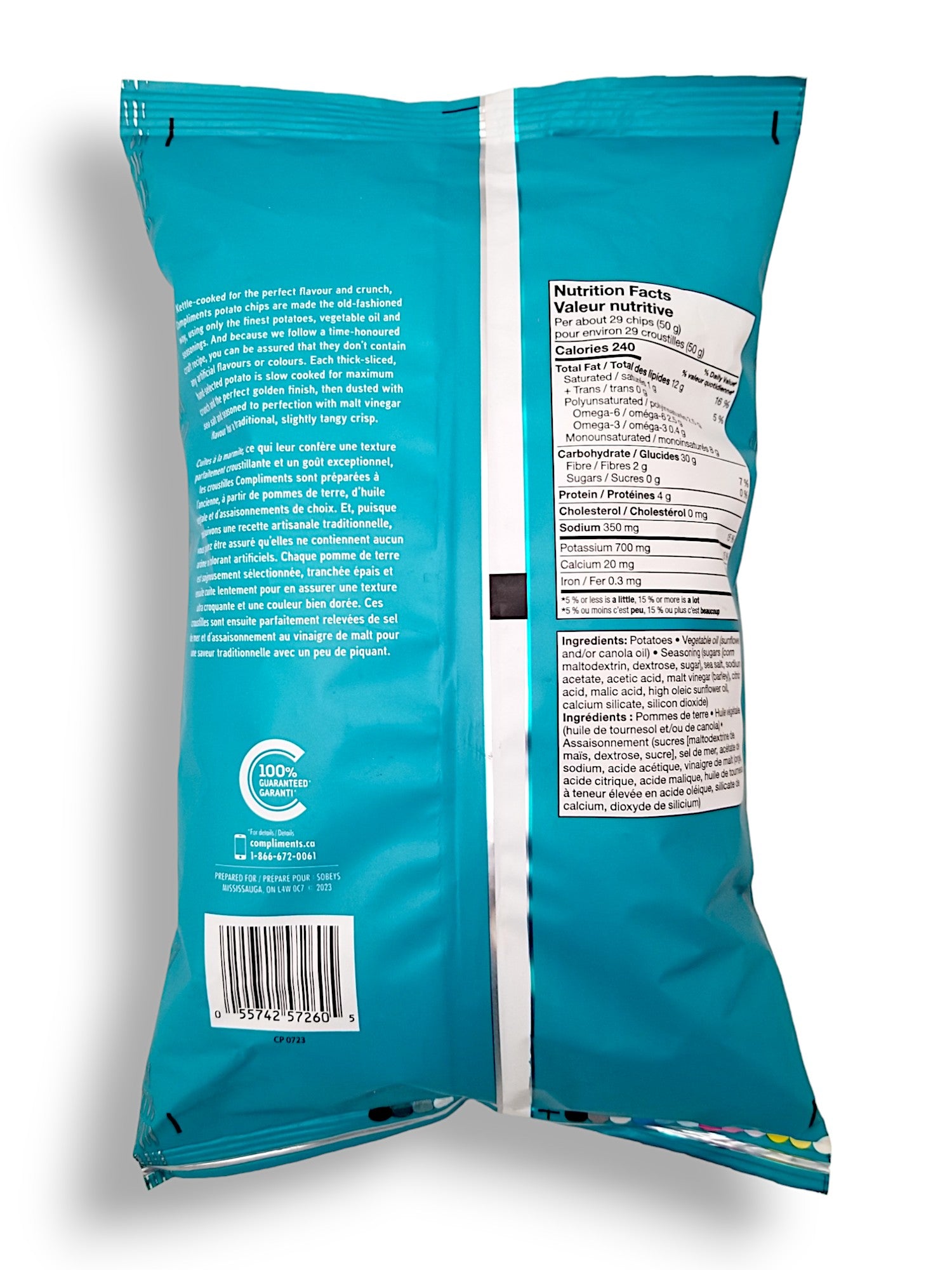 Commpliments Chip Compliments Kettle Sea Salt & Malt Vinegar Chips 200g | Caffeinecam
