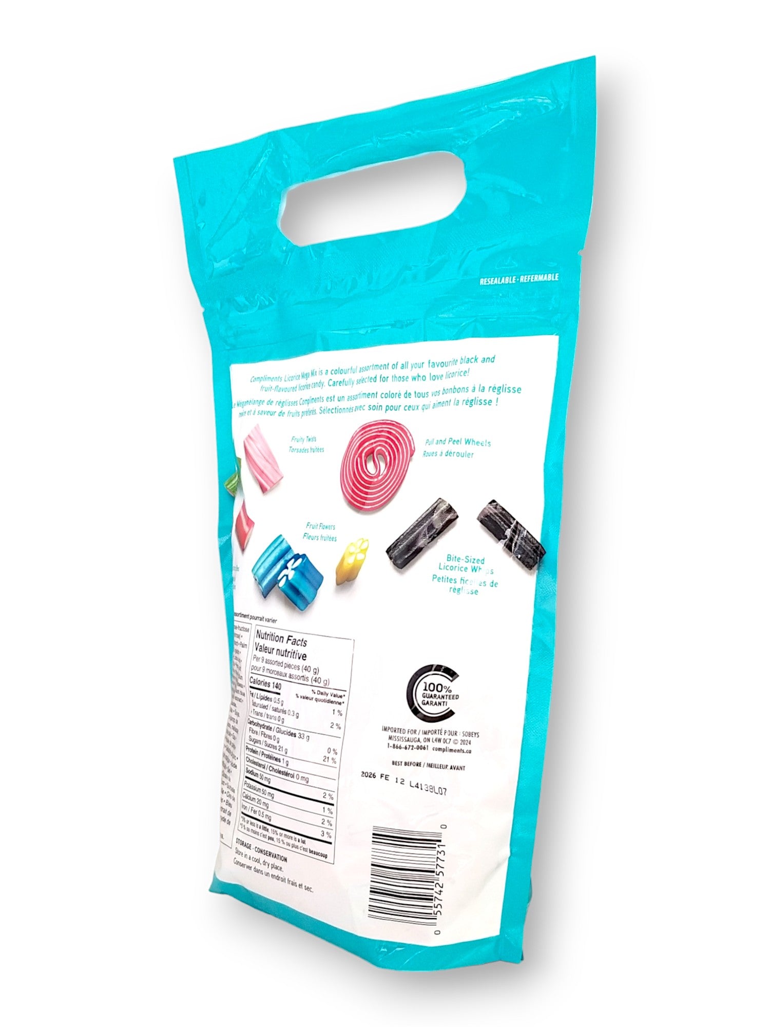 Compliments Mega Mix Licorice Candy, 800g/28.2 oz. Bag