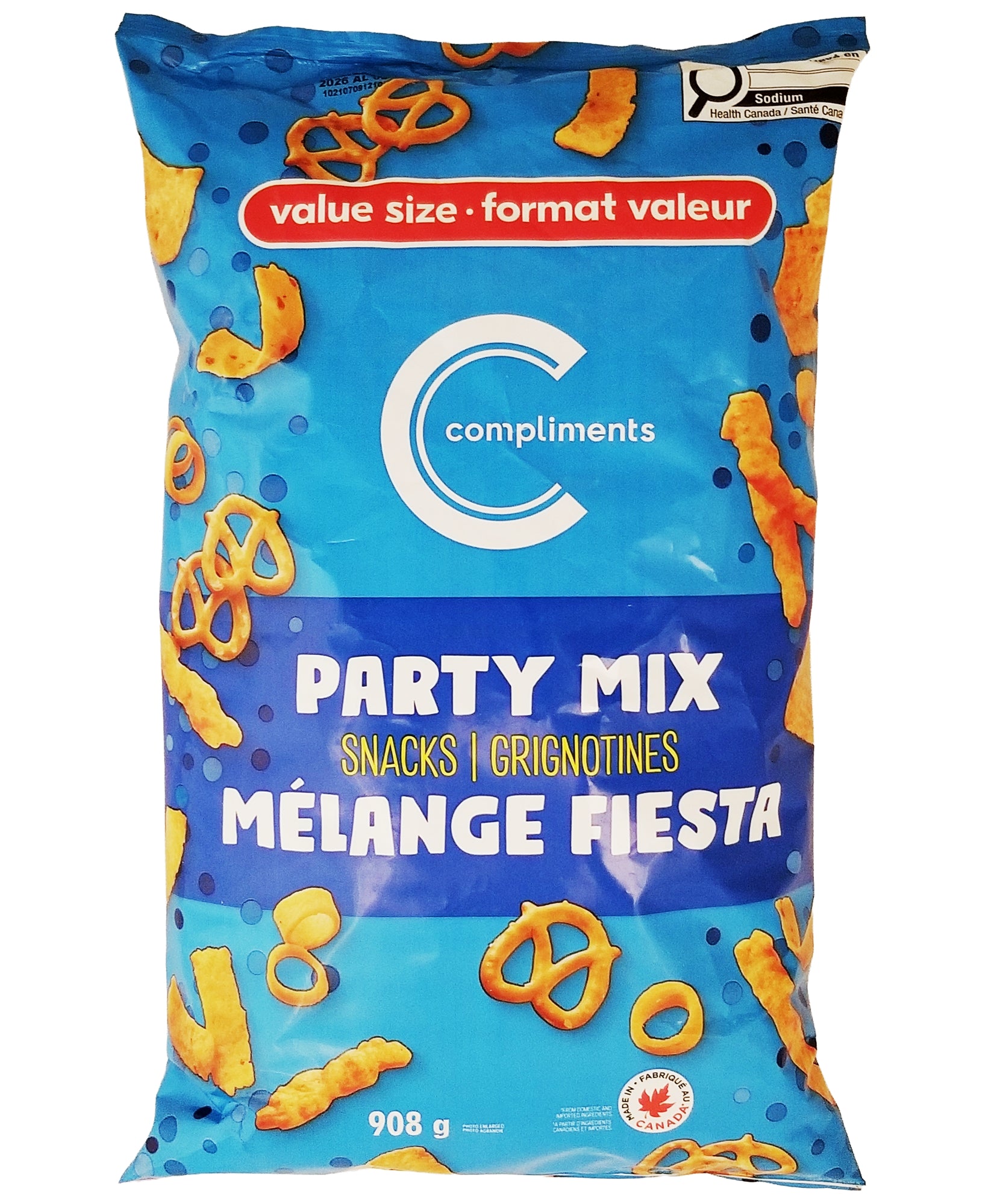 Compliments Salted Party Mix 908 g — front view, value size bag