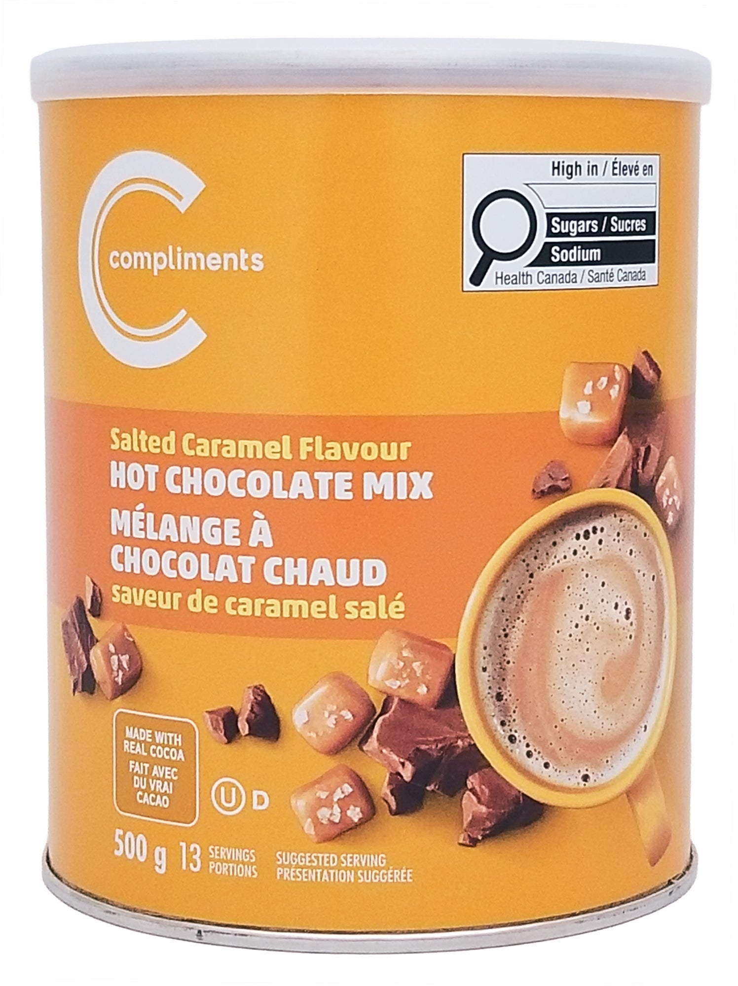 Compliments Salted Caramel Instant Hot Chocolate Mix 500g - Premium Cocoa