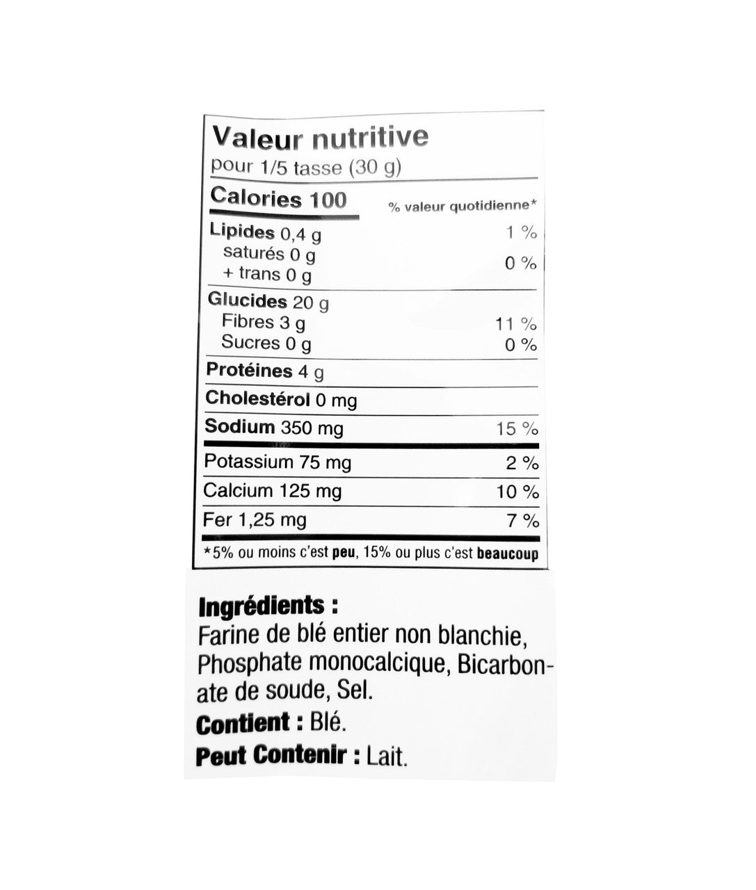 Coyote Original Pancake & Waffle Mix, 1.5kg/3.28 lbs. Bag Nutritional Facts In French