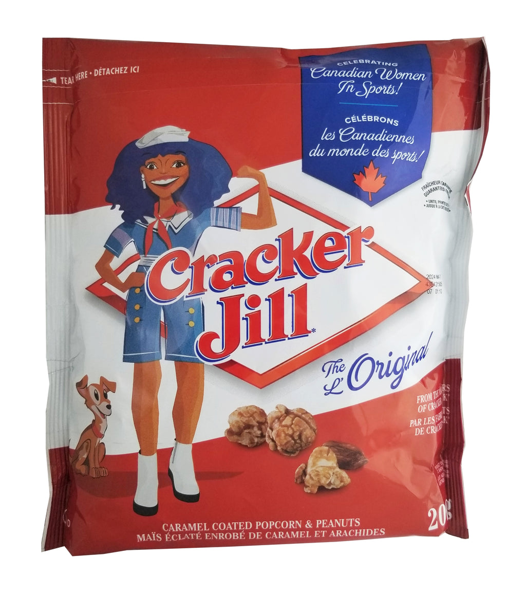 Cracker Jill The Original Caramel Coated Popcorn & Peanuts Mix, 200g/7 oz. Bag {Imported form Canada}