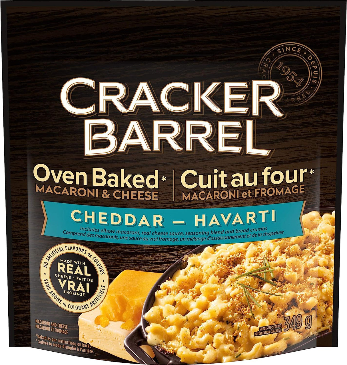 Cracker Barrel Oven Baked Macaroni & Cheese, Cheddar Havarti Cheese, 349g/12 oz. Bag