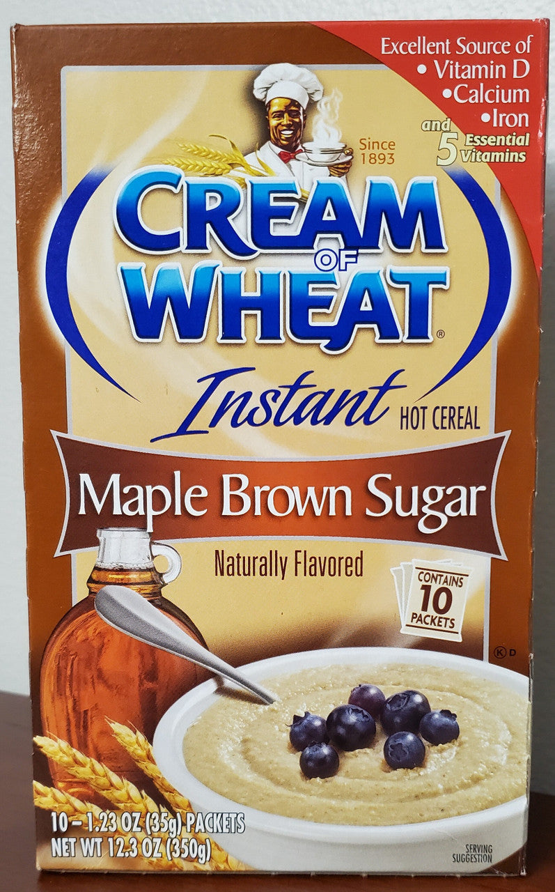 Cream of Wheat Instant Maple Brown Sugar Hot Cereal - 350g/12.25 oz Box Cover