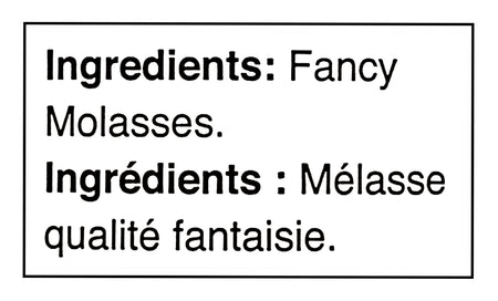 Ingredients label for Crosbys Fancy Molasses with a black border