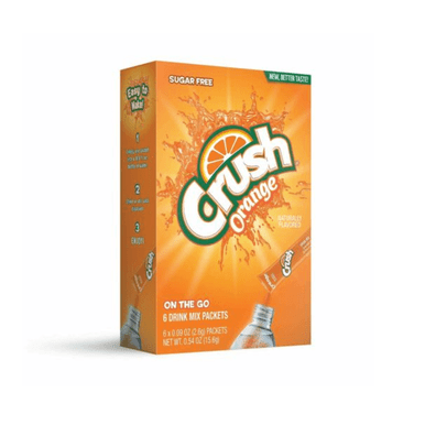 Crush Orange Sugar Free Drink Mix, 6 packets, 15g/0.5 oz. Box {Imported from Canada}