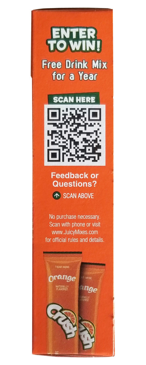 Crush Orange Sugar Free Drink Mix, 6 packets, 15g/0.5 oz. Box {Imported from Canada}