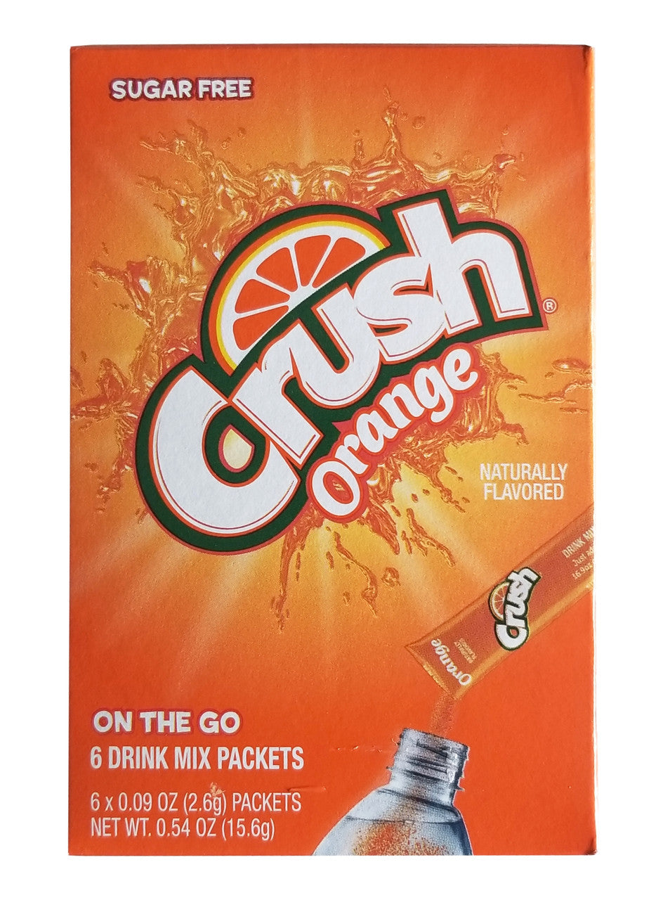 Crush Orange Sugar Free Drink Mix, 6 packets, 15g/0.5 oz. Box {Imported from Canada}