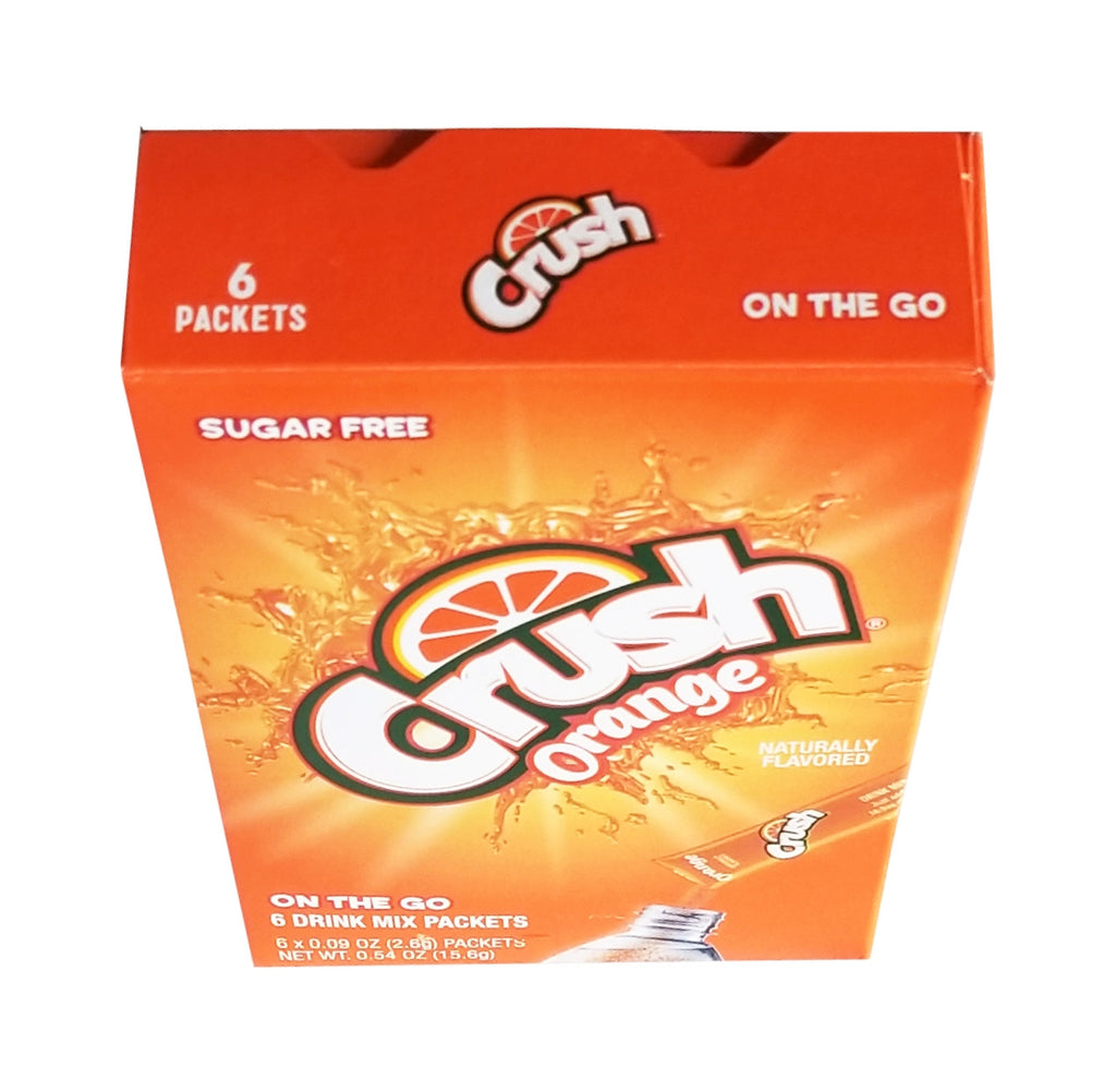 Crush Orange Sugar Free Drink Mix, 6 packets, 15g/0.5 oz. Box {Imported from Canada}