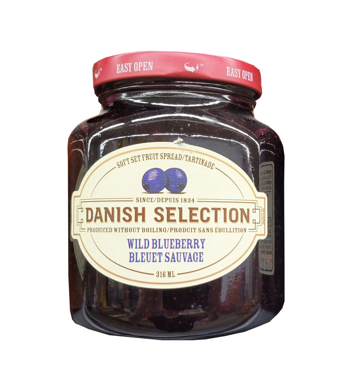 Danish Selection Wild Blueberry Fruit Spread, 316mL/11 oz., Jar {Imported from Canada}