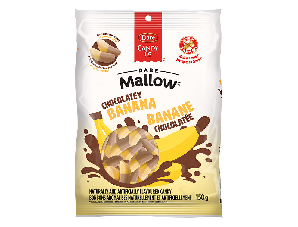 Dare Mallow Chocolatey Banana Marshmallows, 150g/5.2 oz., Bag, {Imported from Canada}