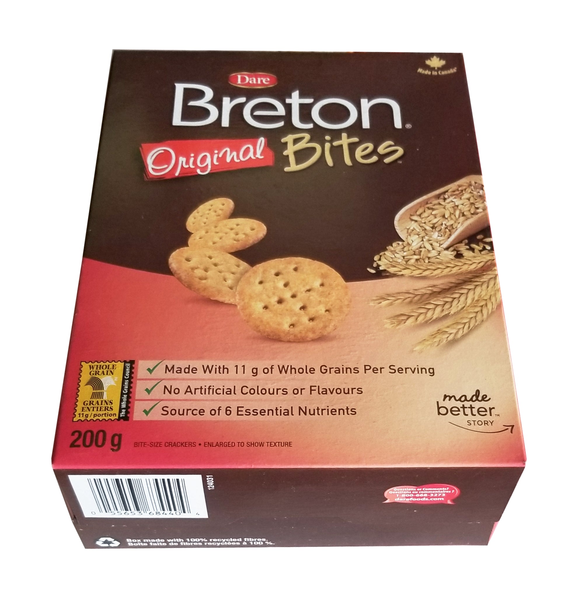 Dare Breton Original Bites Crackers, 200g/7 oz. Box {Imported from Canada}