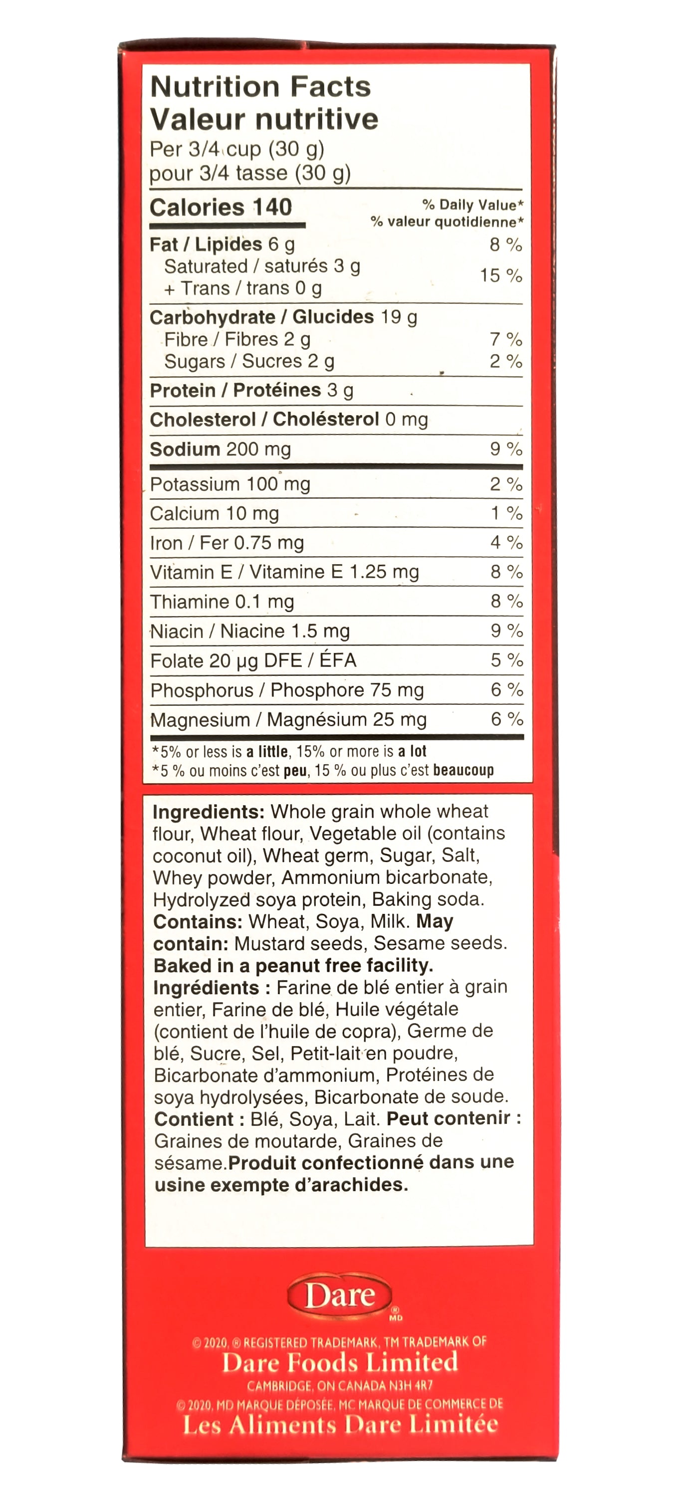 Dare Breton Original Bites Crackers, 200g/7 oz. Box {Imported from Canada}