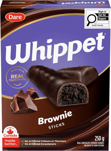 Dare Whippet Brownie Sticks Chocolate Dipped Peanut Free 250g