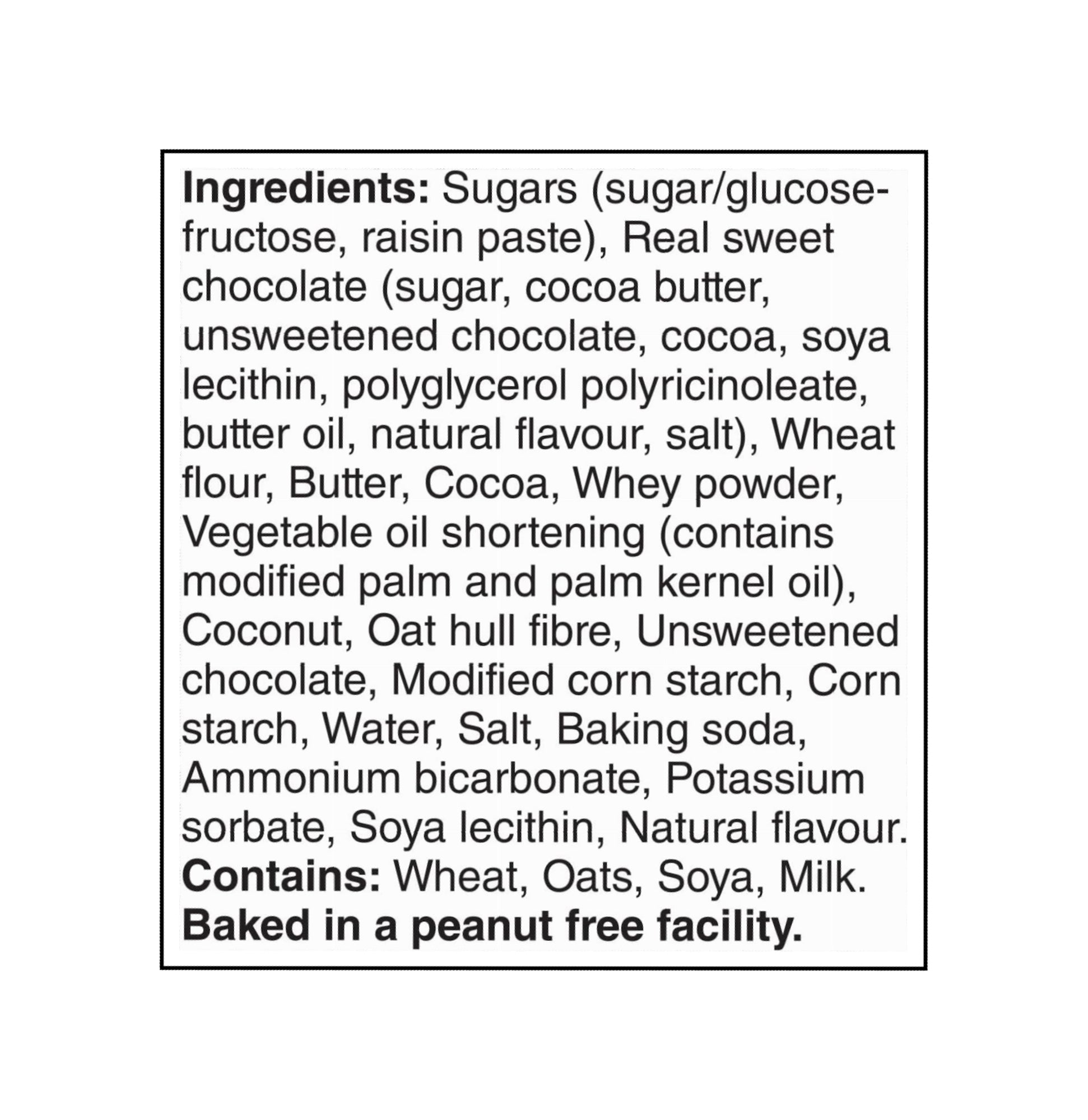 Dare Whippet Brownie Sticks 250g ingredients