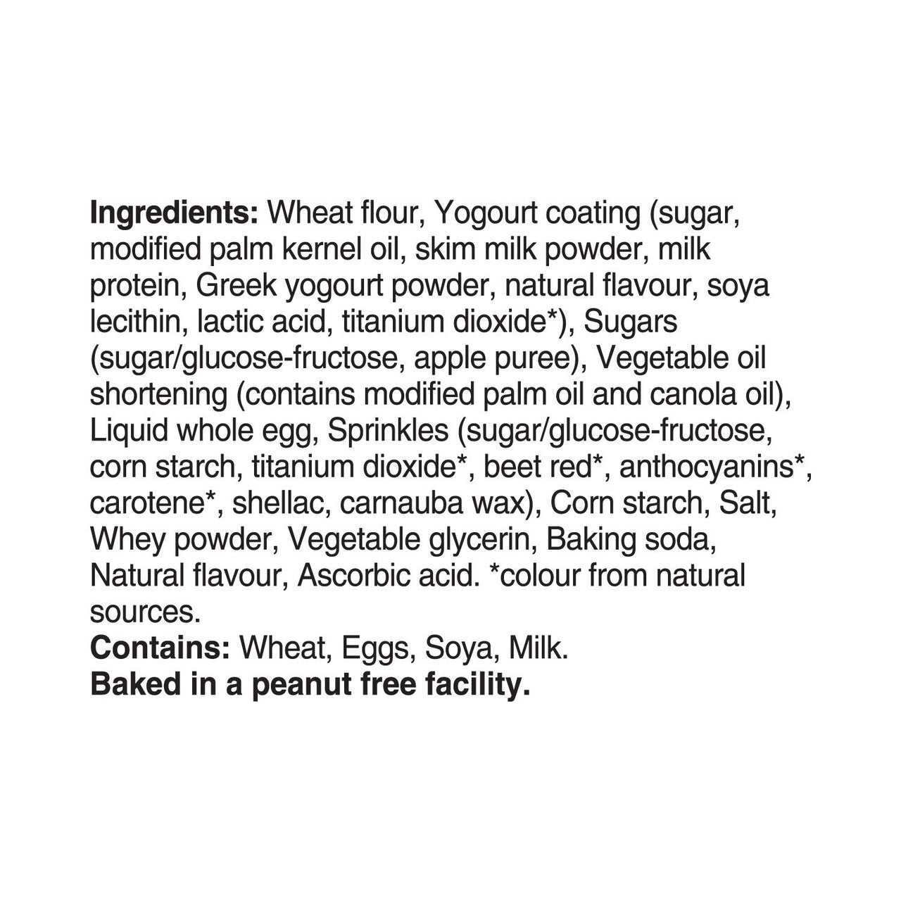 Dare Bear Paws Birthday Cake Cookies, 336g/11.9 oz, 12 Pouches, 1 Box Ingredients