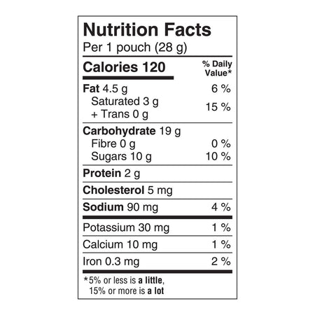 Dare Bear Paws Birthday Cake Cookies, 336g/11.9 oz, 12 Pouches, 1 Box Nutrition Facts