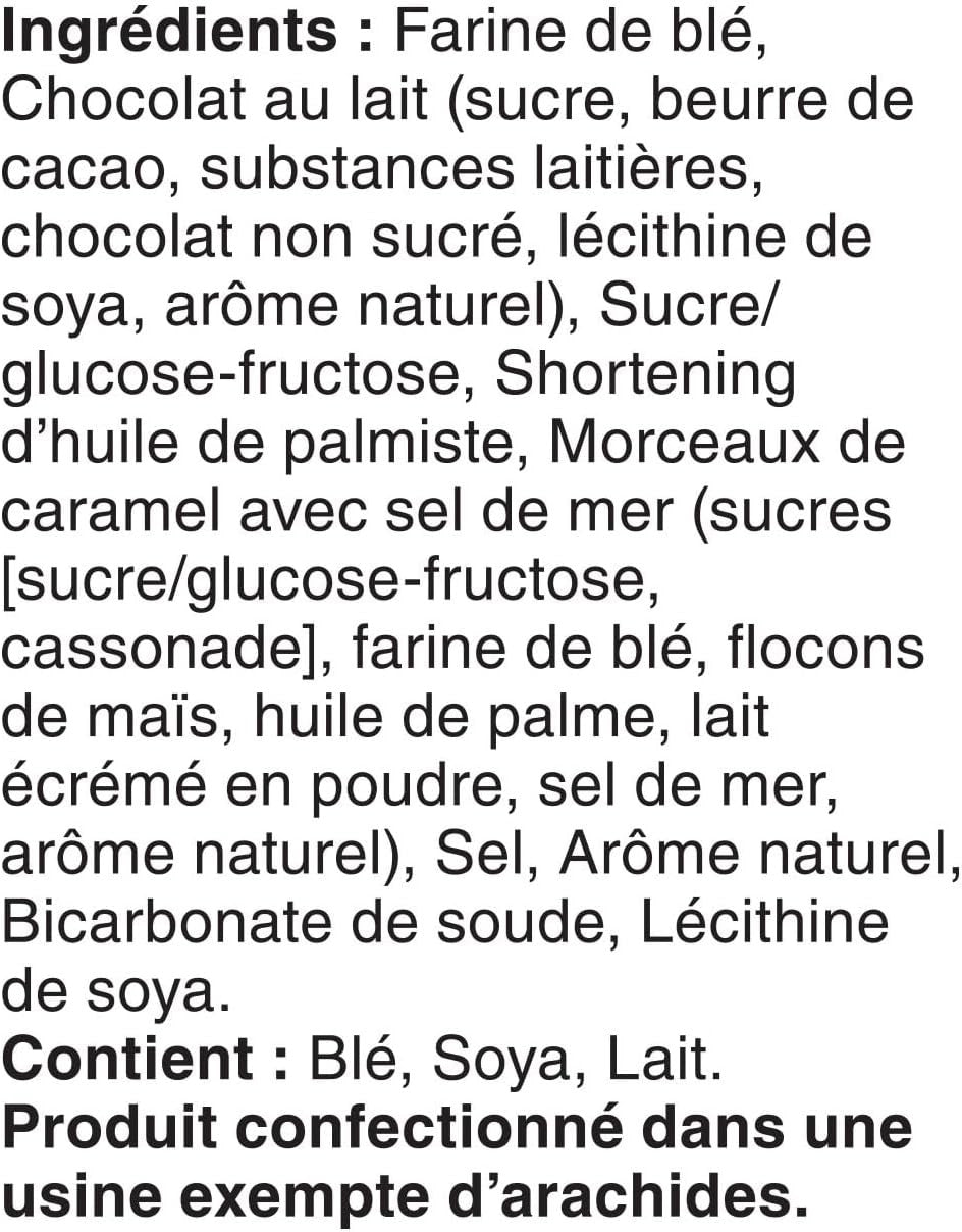 Dare Bear Paws Crunchy Caramel Crunch Cookies, 240g/8.4 oz, 1 Box Ingredients In French