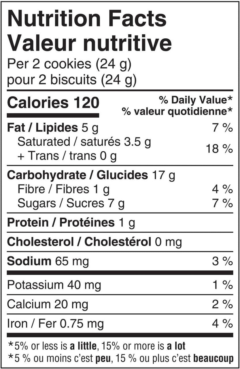 Dare Bear Paws Crunchy Caramel Crunch Cookies, 240g/8.4 oz, 1 Box Nutrition Facts