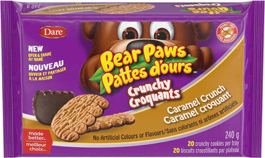 Dare Bear Paws Crunchy Caramel Crunch Cookies, 240g Cover