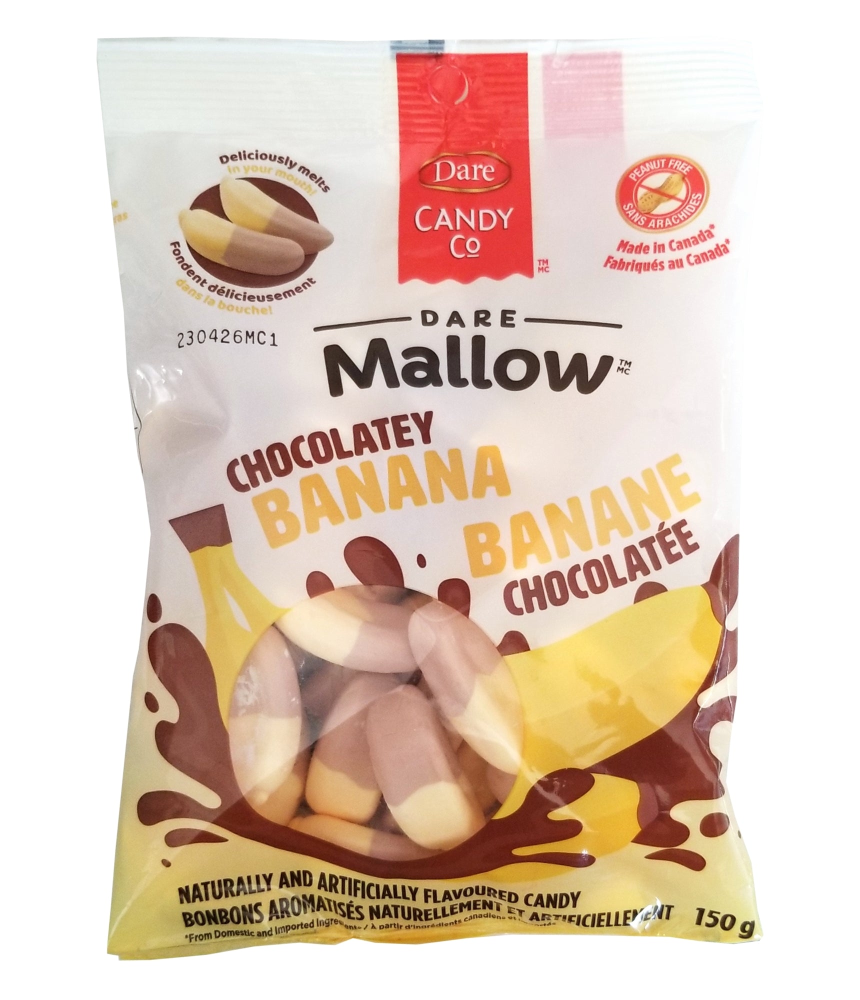 Dare Mallow Chocolatey Banana marshmallows 150g front packaging