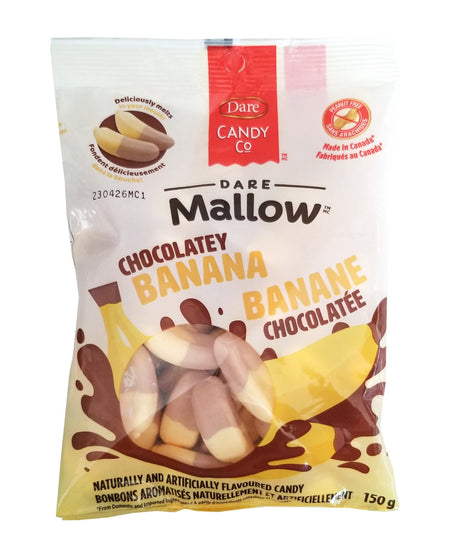 Dare Mallow Chocolatey Banana Marshmallows, 150g/5.2 oz., Bag, {Imported from Canada}