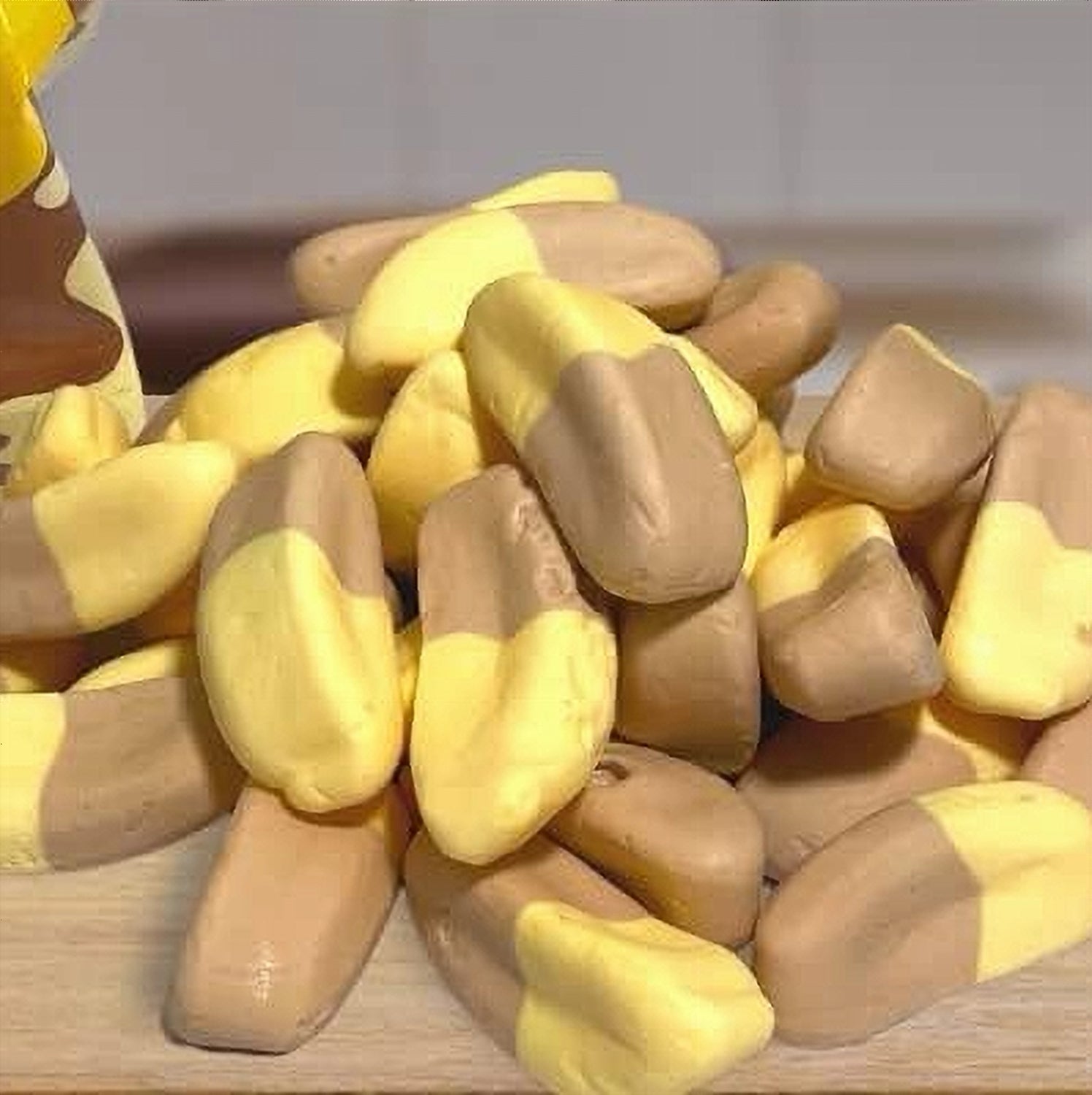 Dare Mallow Chocolatey Banana marshmallows pile lifestyle photo