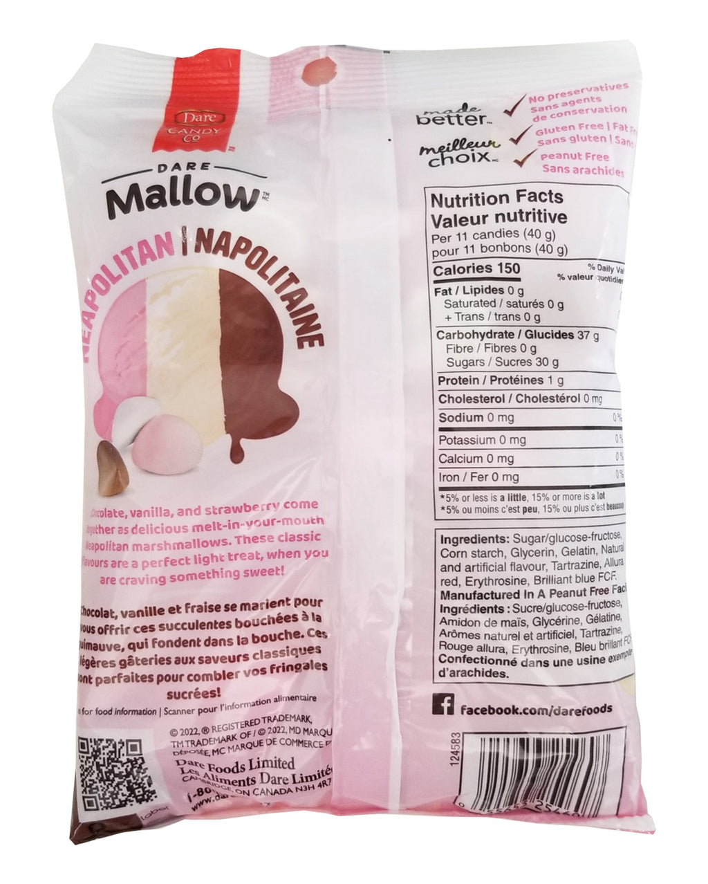 Dare Mallow Neapolitan Marshmallows, 150g/5.2 oz., Bag