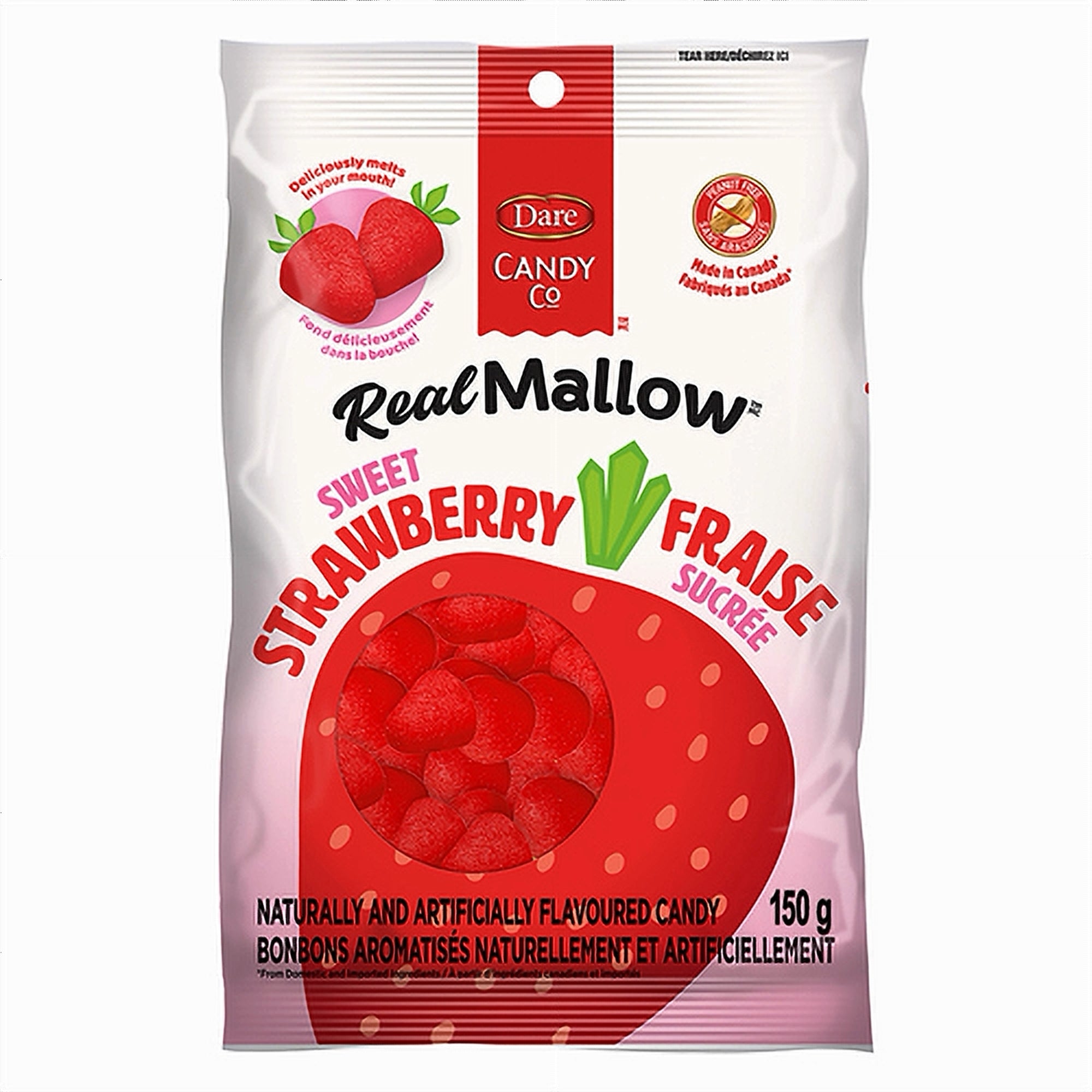 Dare Mallow Sweet Strawberry marshmallows 150g front packaging alternate