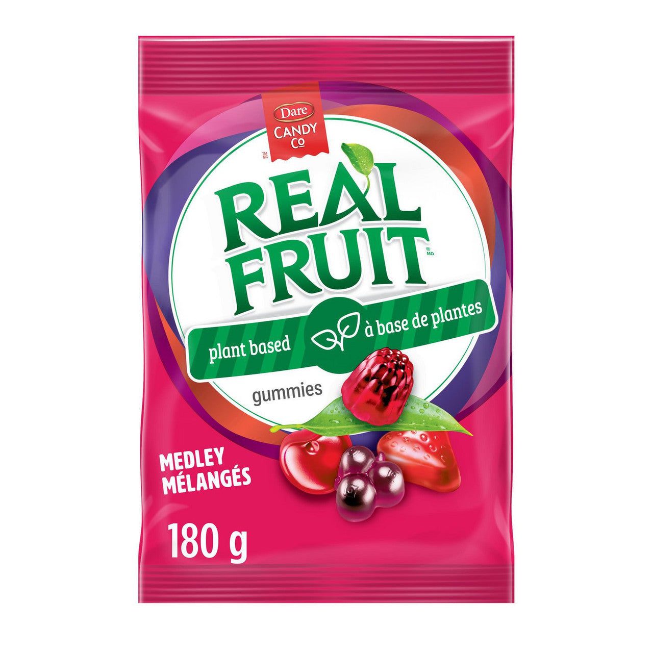 Dare Real Fruit Gummies, Fruit Medley, 180g (6.3oz) Bag