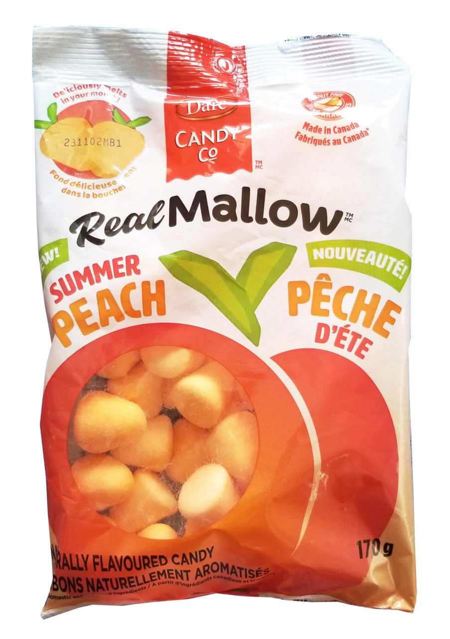 Dare Mallow Summer Peach Marshmallows, 170g/6 oz., Bag, {Imported from Canada}