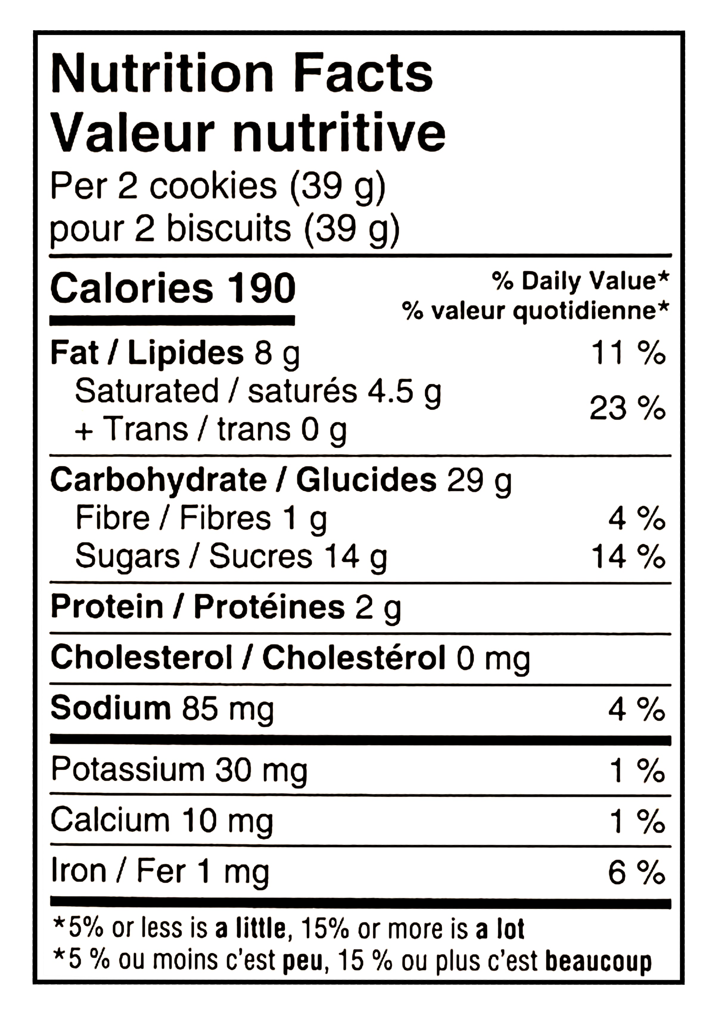 Nutrition facts label for Dare Ultimate Snickerdoodle Holiday Sandwich Cookies With Cinnamon Creme - 290g showing calories, fat, carbohydrates, and other nutrients per 2 cookies.