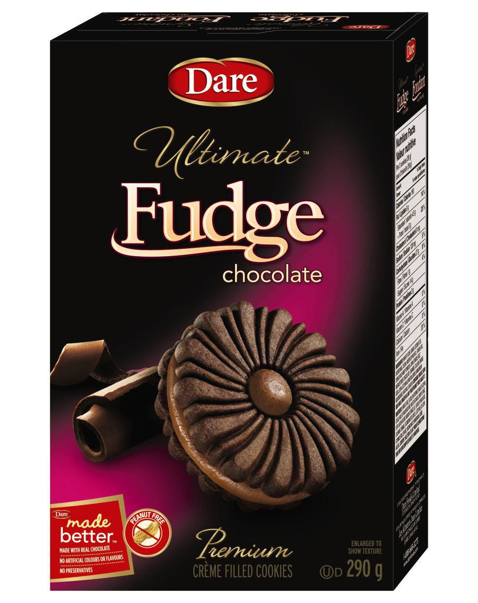 Dare Ultimate Fudge Chocolate Creme Cookies, 290g/10.2oz. Box