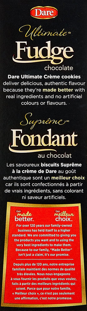 Dare Ultimate Fudge Chocolate Creme Cookies, 290g/10.2oz. Box Right Side