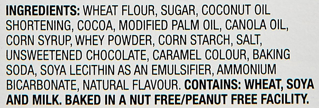 Dare Ultimate Fudge Chocolate Creme Cookies, 290g/10.2oz. Ingredients